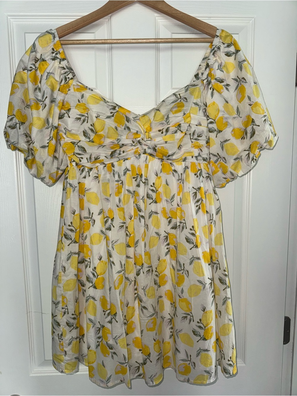 Altar'd State Yellow Lemon Print Mini Dress